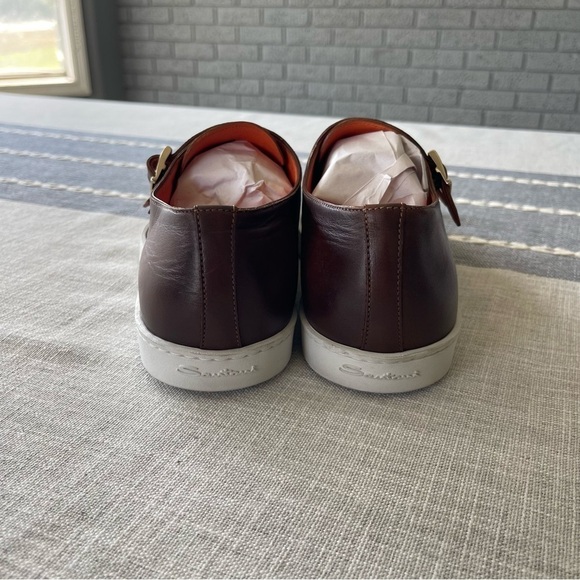Santoni Fremont Double Monk Strap Sneaker Brown Men’s Size 8 - Picture 5 of 6